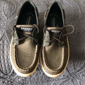 Boys navy blue and gray Sperrys